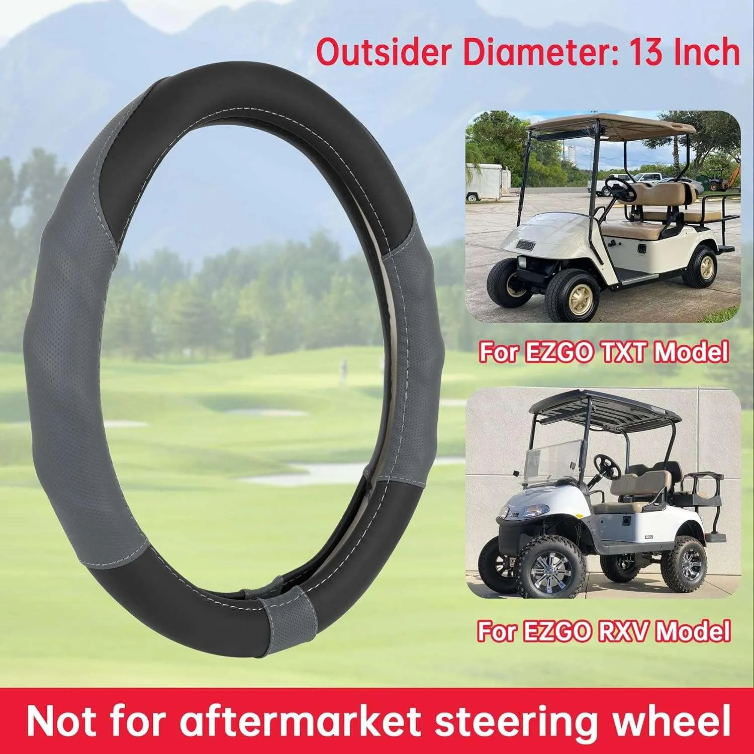 13 Inch Golf Cart Steering Wheel Cover for EZGO TXT and RXV, Comfortable to Hold - 10L0L