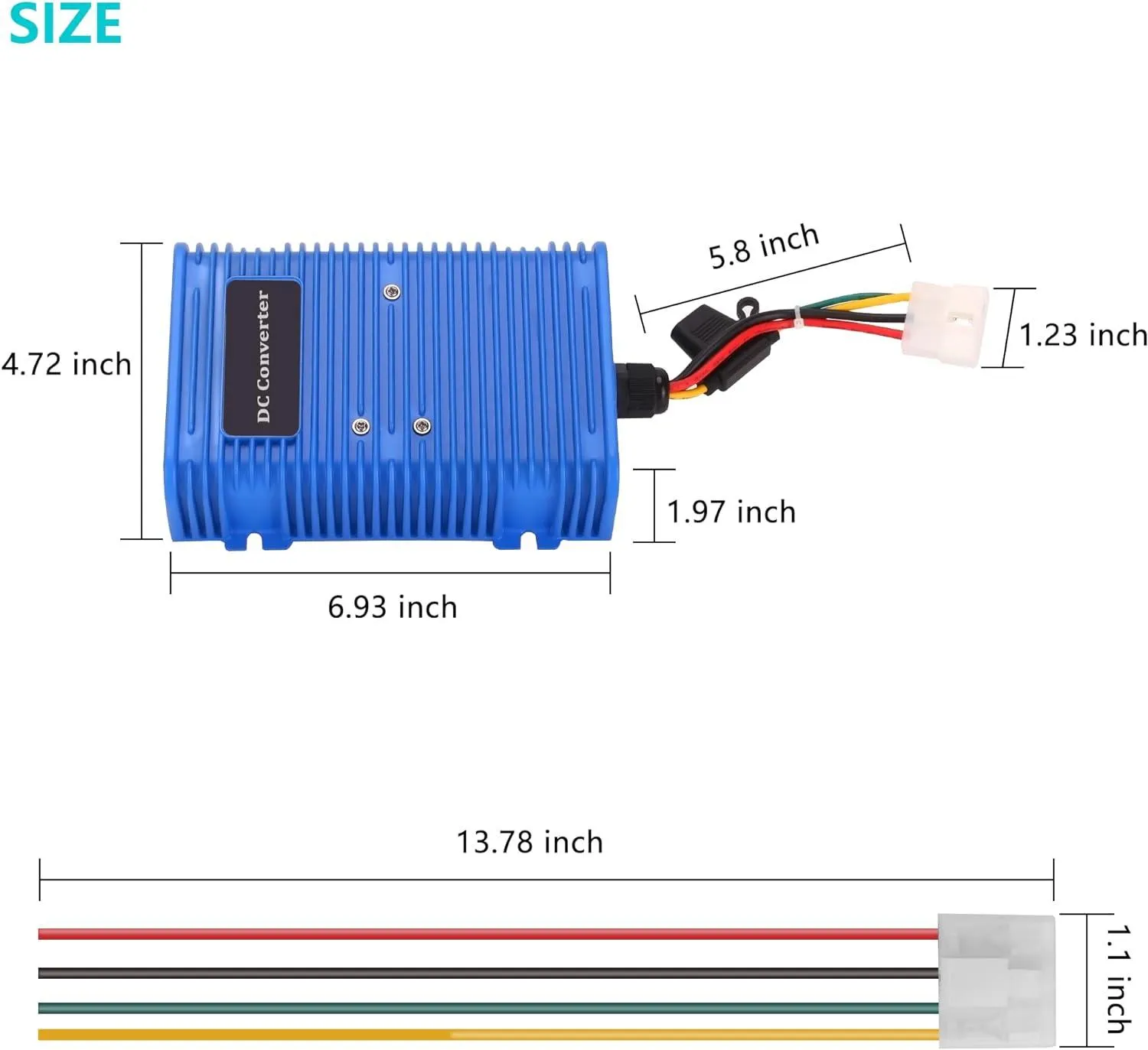 30A Voltage Reducer Converter 36V or 48V to 12V with Dual Power Source 360 Watt for Yamaha EZGO Club Car