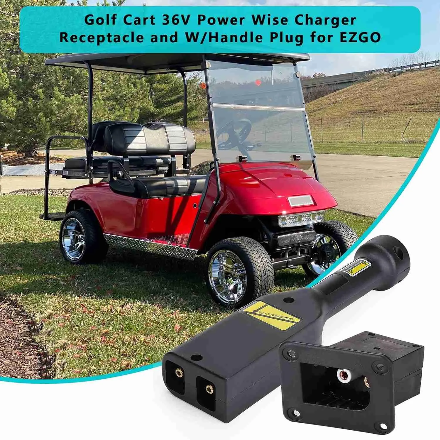 36V PowerWise Golf Cart Charger Plug and Socket for EZGO TXT Medalist - 10L0L