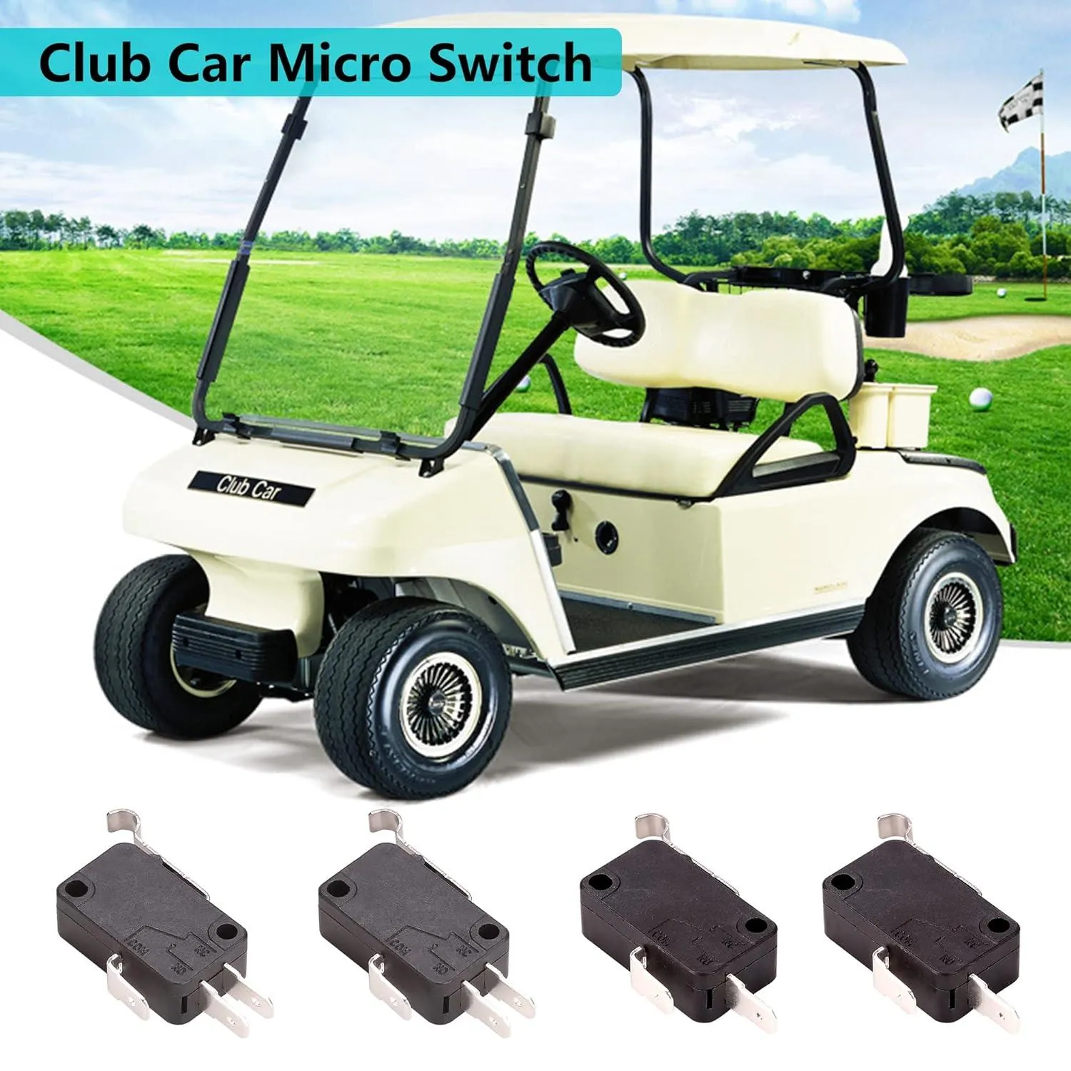 4 Pack Golf Cart Micro Switch 2 & 3 Prong for Club Car DS Precedent - 10L0L