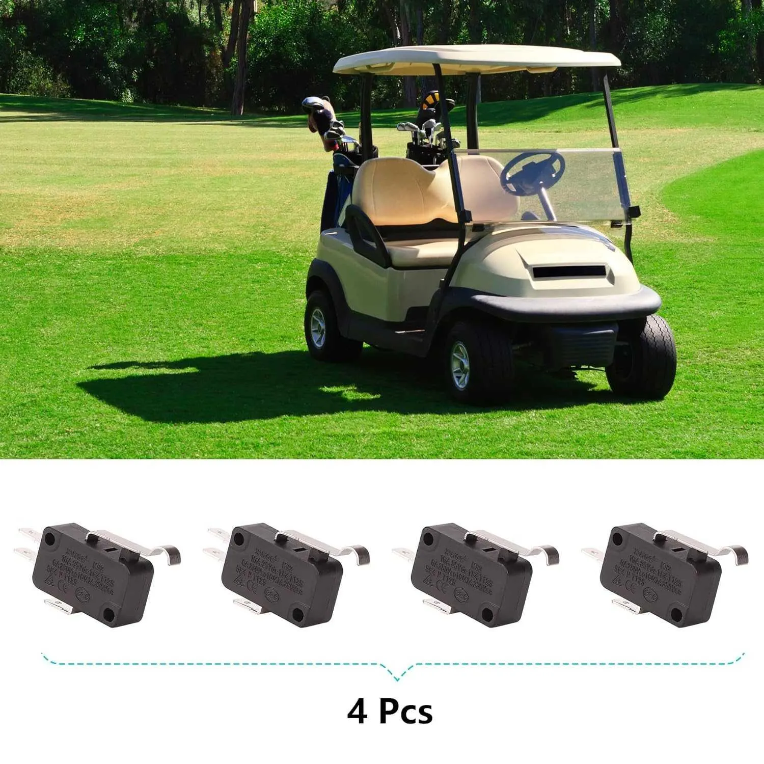 4 Pack Golf Cart Micro Switch 2 & 3 Prong for Club Car DS Precedent - 10L0L