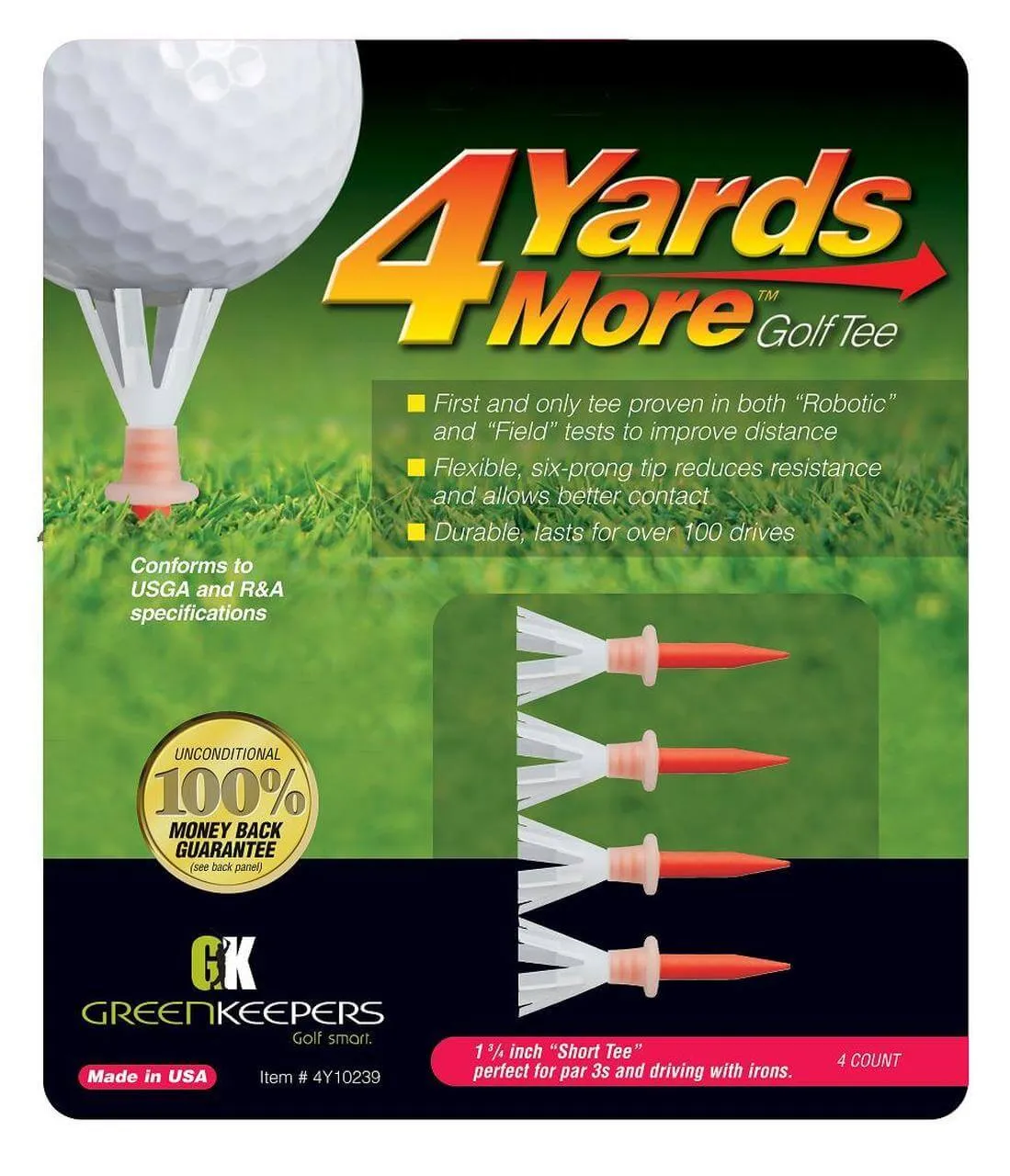 4 Yards More Standard Tees 4 Pack 1.3/4"