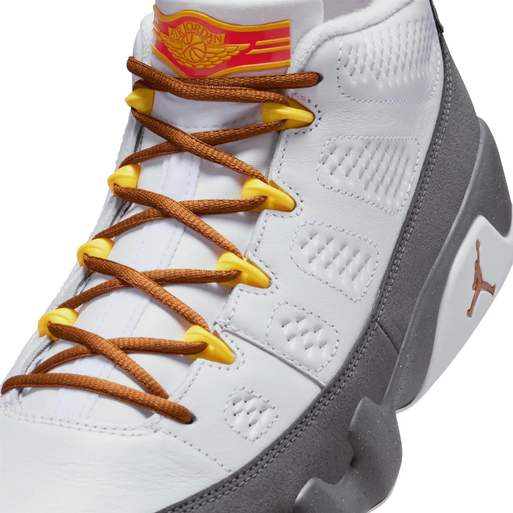 Air Jordan 9 NRG Retro Golf Shoes White/University Gold/Cool Grey - SU24