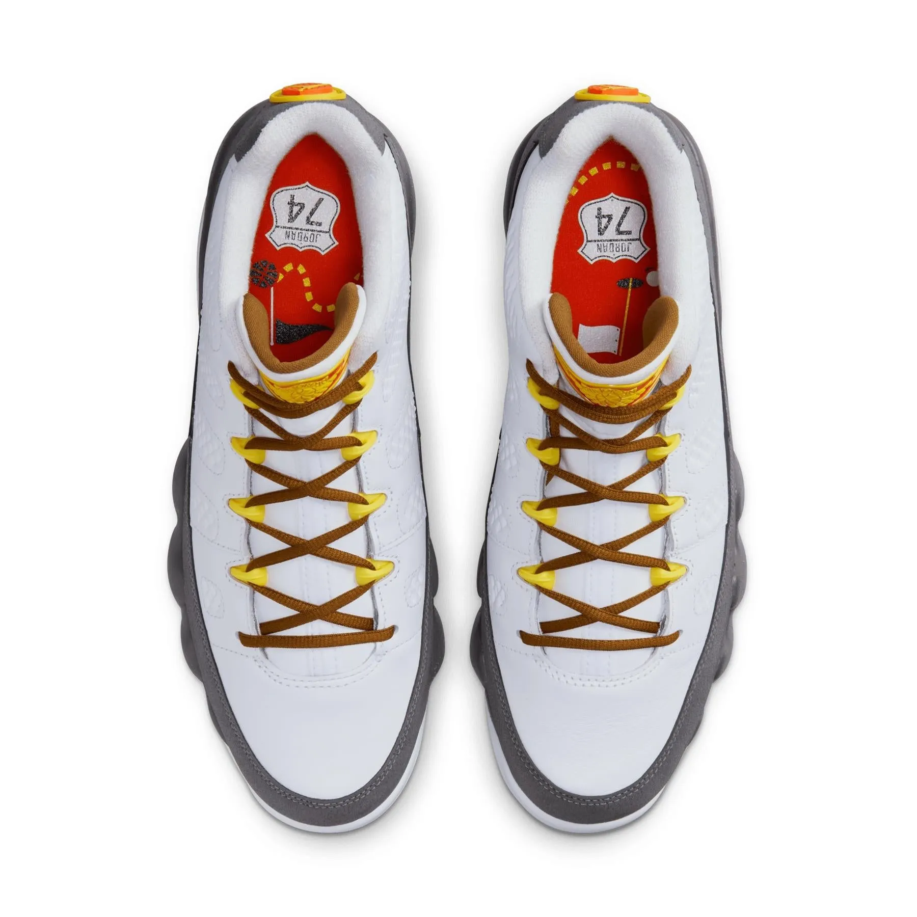 Air Jordan 9 NRG Retro Golf Shoes White/University Gold/Cool Grey - SU24