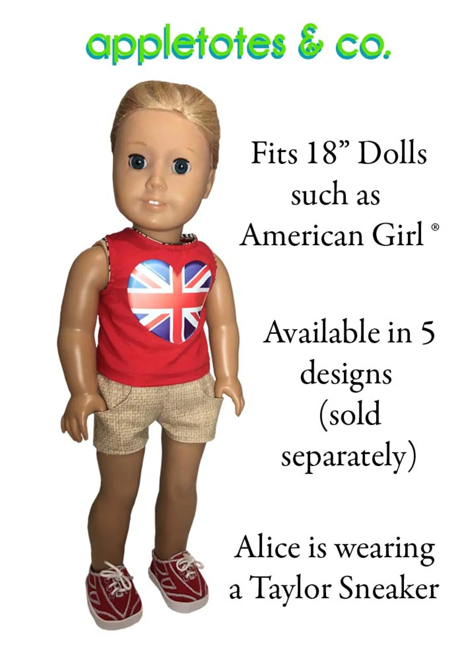 Andi Sneakers ITH Embroidery Pattern for 18 Inch Dolls