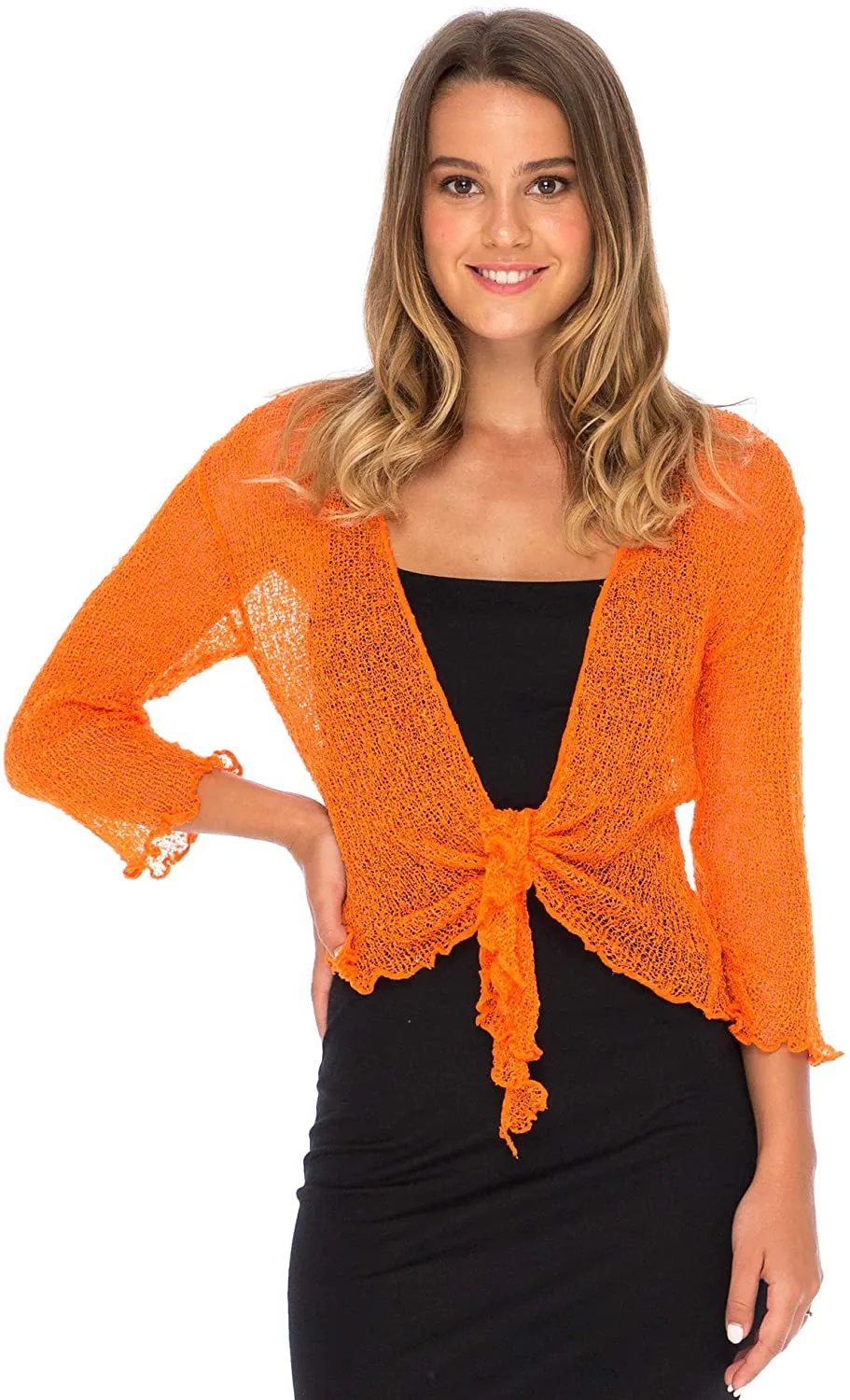 Back From Bali Womens Sheer Shrug Cardigan Lightweight Knit