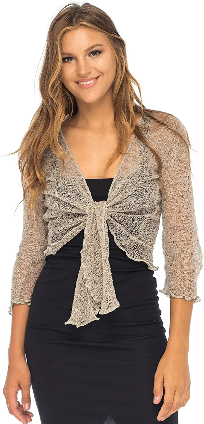 Back From Bali Womens Sheer Shrug Cardigan Lightweight Knit