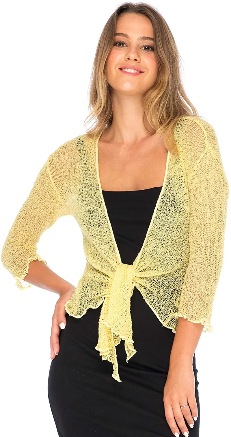 Back From Bali Womens Sheer Shrug Cardigan Lightweight Knit