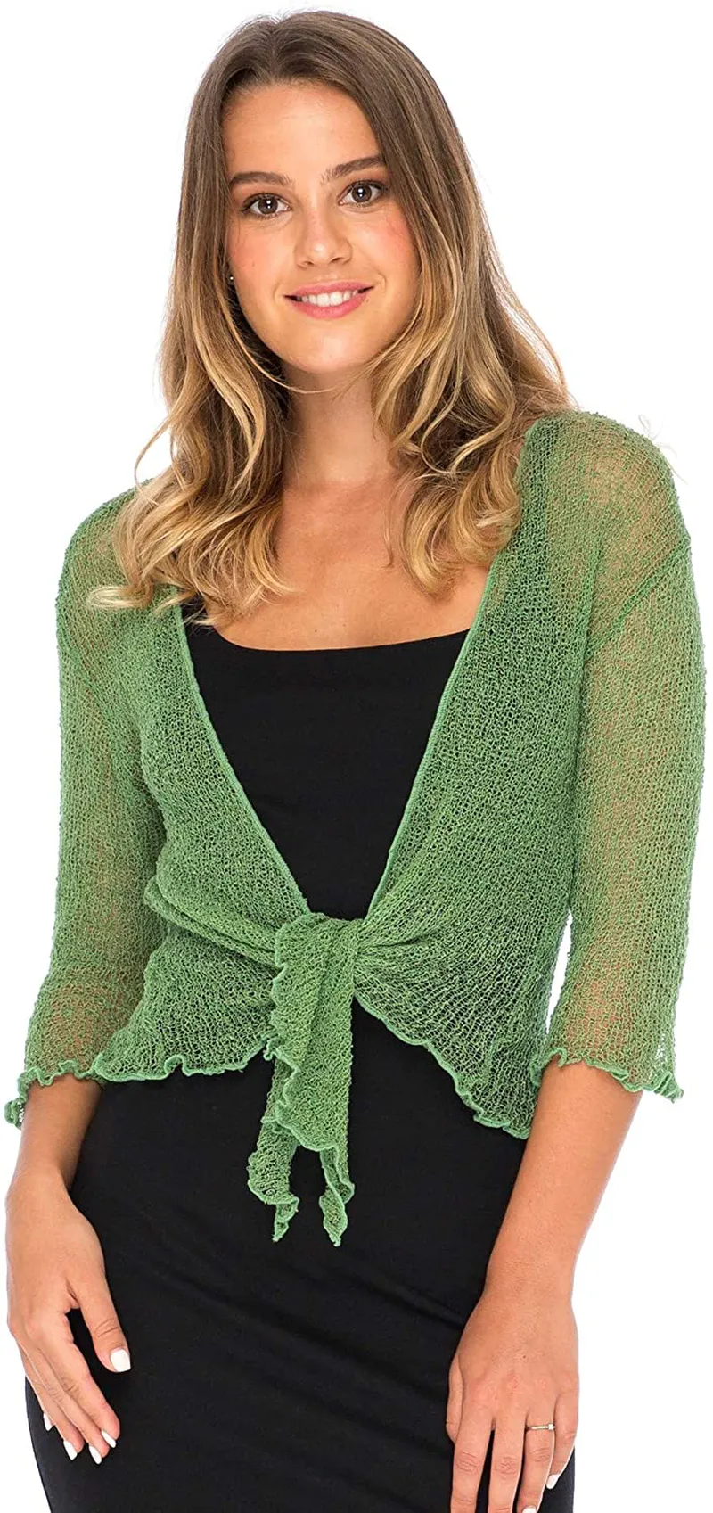 Back From Bali Womens Sheer Shrug Cardigan Lightweight Knit