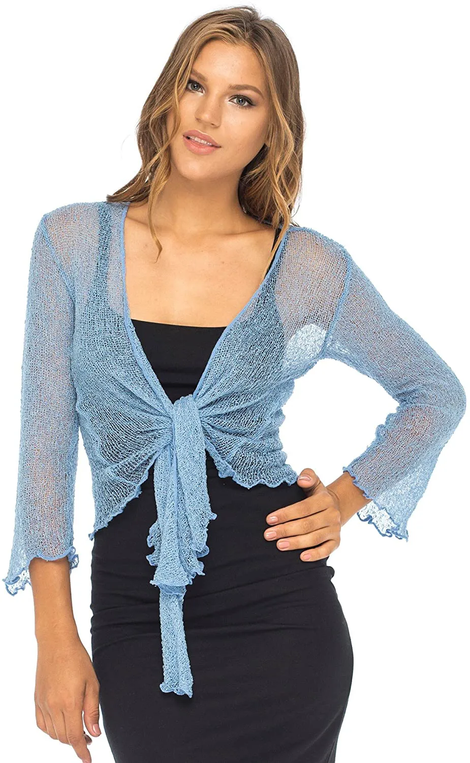 Back From Bali Womens Sheer Shrug Cardigan Lightweight Knit