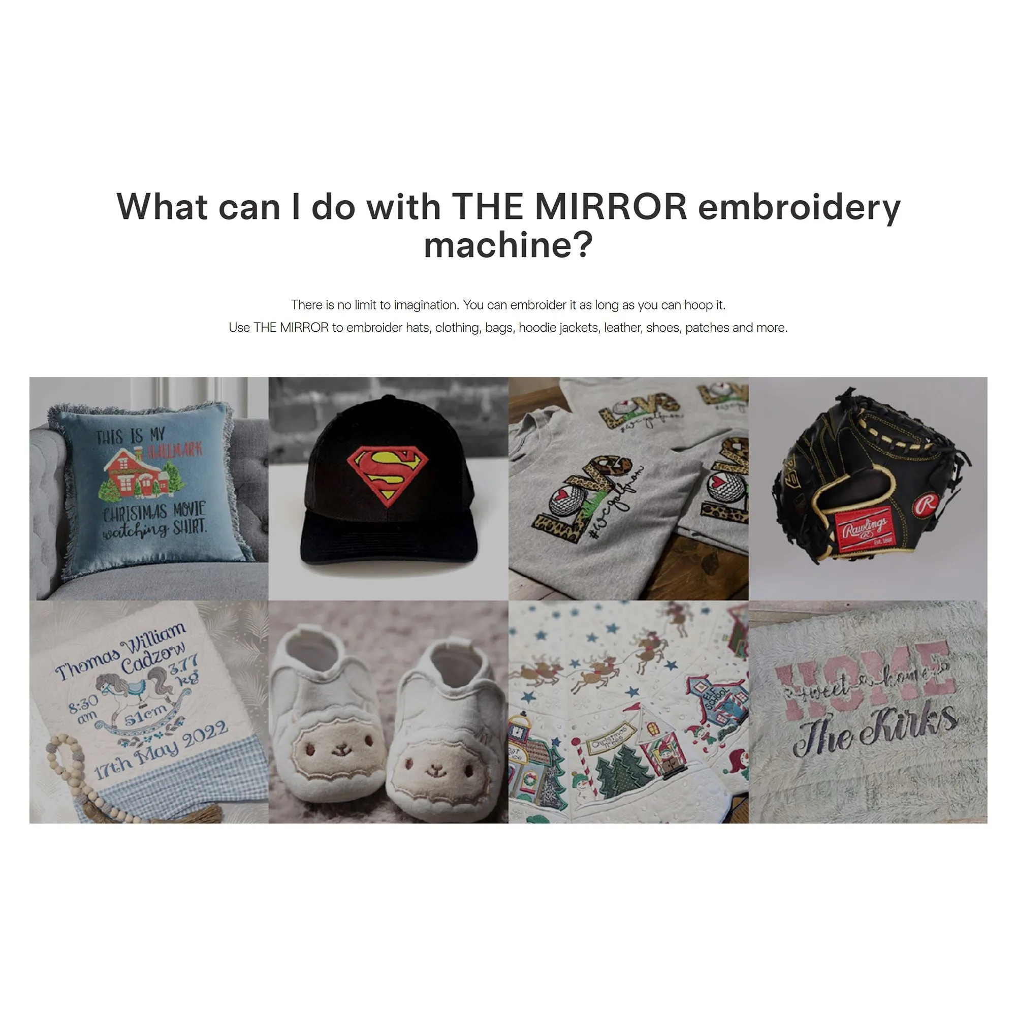 BAi MIRROR 15 Needle Embroidery Machine with Deluxe Mighty Hoop Bundle