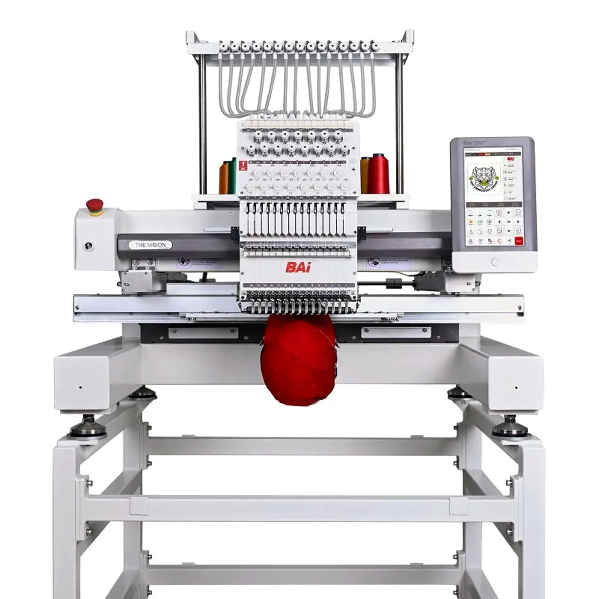 BAi VISION 15 Needle Commercial Embroidery Machine with Mighty Hoop Bundle