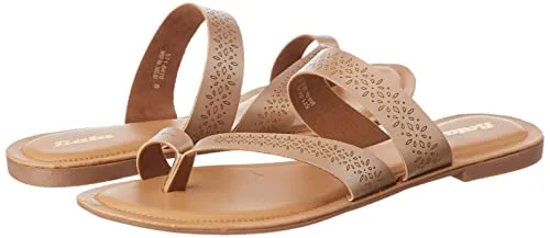 Bata womens SHINE TR Beige Flat Sandal - 7 UK (5718419)