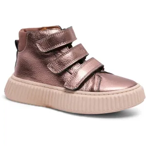 Bisgaard Debbie V Velcro Shoes Rose Gold Metallic