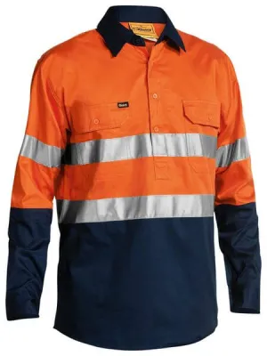 Bisley Taped Hi Vis Closed Front Cool Lightweight Shirt - Long Sleeve (BSC6896)