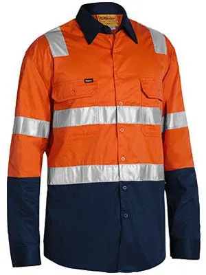 Bisley Taped Hi Vis Cool Lightweight Shirt With Shoulder Tape-(BS6432T)