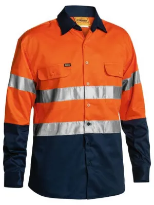 Bisley Taped Hi Vis Drill Shirt - Long Sleeve-(BT6456)