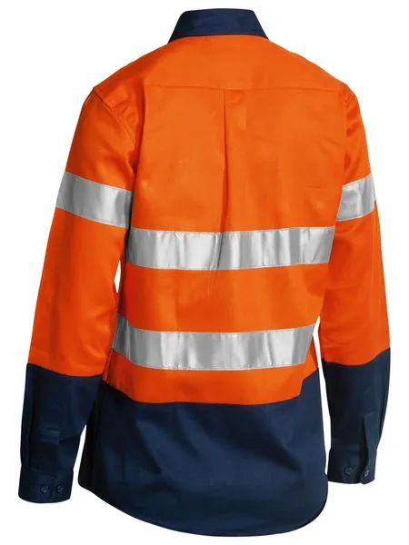 Bisley Women's Taped Hi Vis Drill Shirt - Long Sleeve (BLT6456)