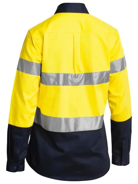 Bisley Women's Taped Hi Vis Drill Shirt - Long Sleeve (BLT6456)