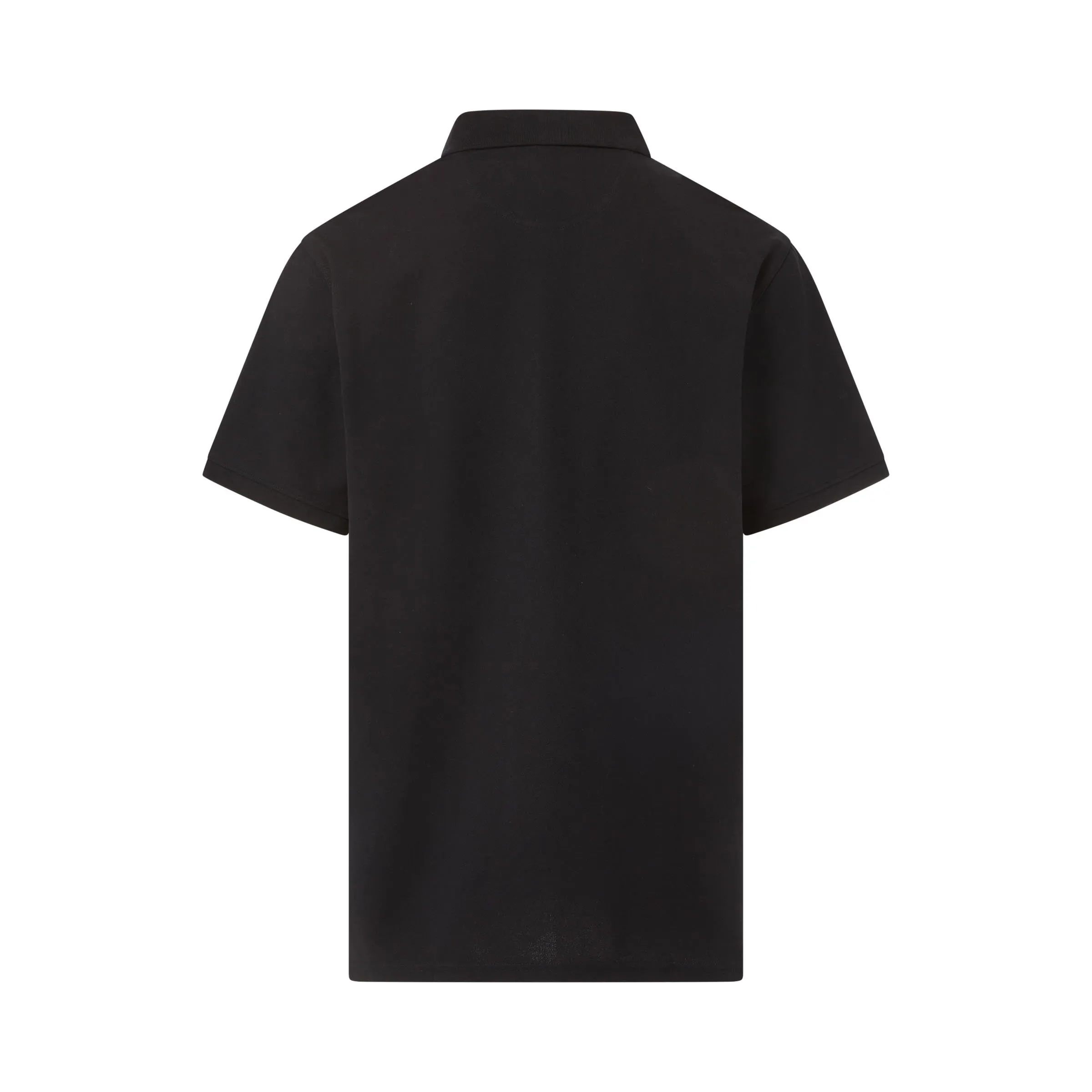 Black Pique Knit Short Sleeve Polo with Magnetic Closures