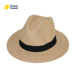 Cancer Council Unisex Cafe Fedora - Natural/Black