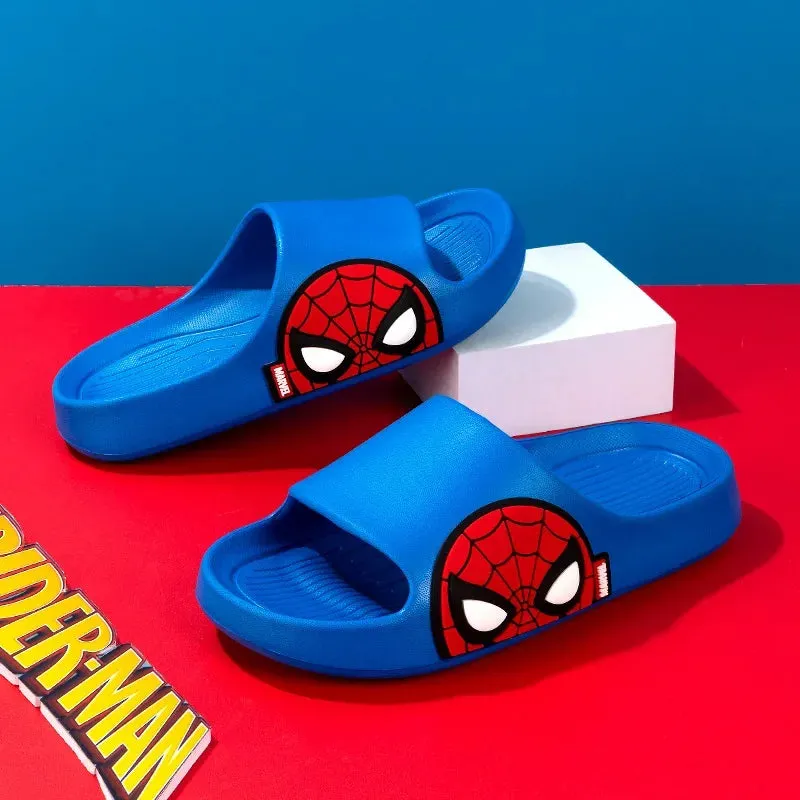 Children's Cute Cartoon Spider-man Sandals and Slippers Boys Lightweight Soft Sole Shoes Home Bathroom Anti Slip Sole Slippers