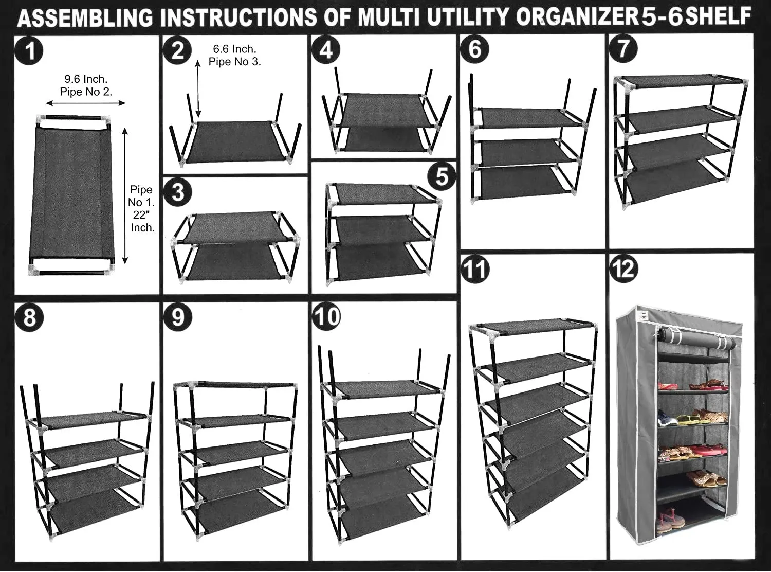 CMerchants Multipurpose Home Utility Portable Space Saving 6 Layer Shoe Rack Organizer Stand Flower