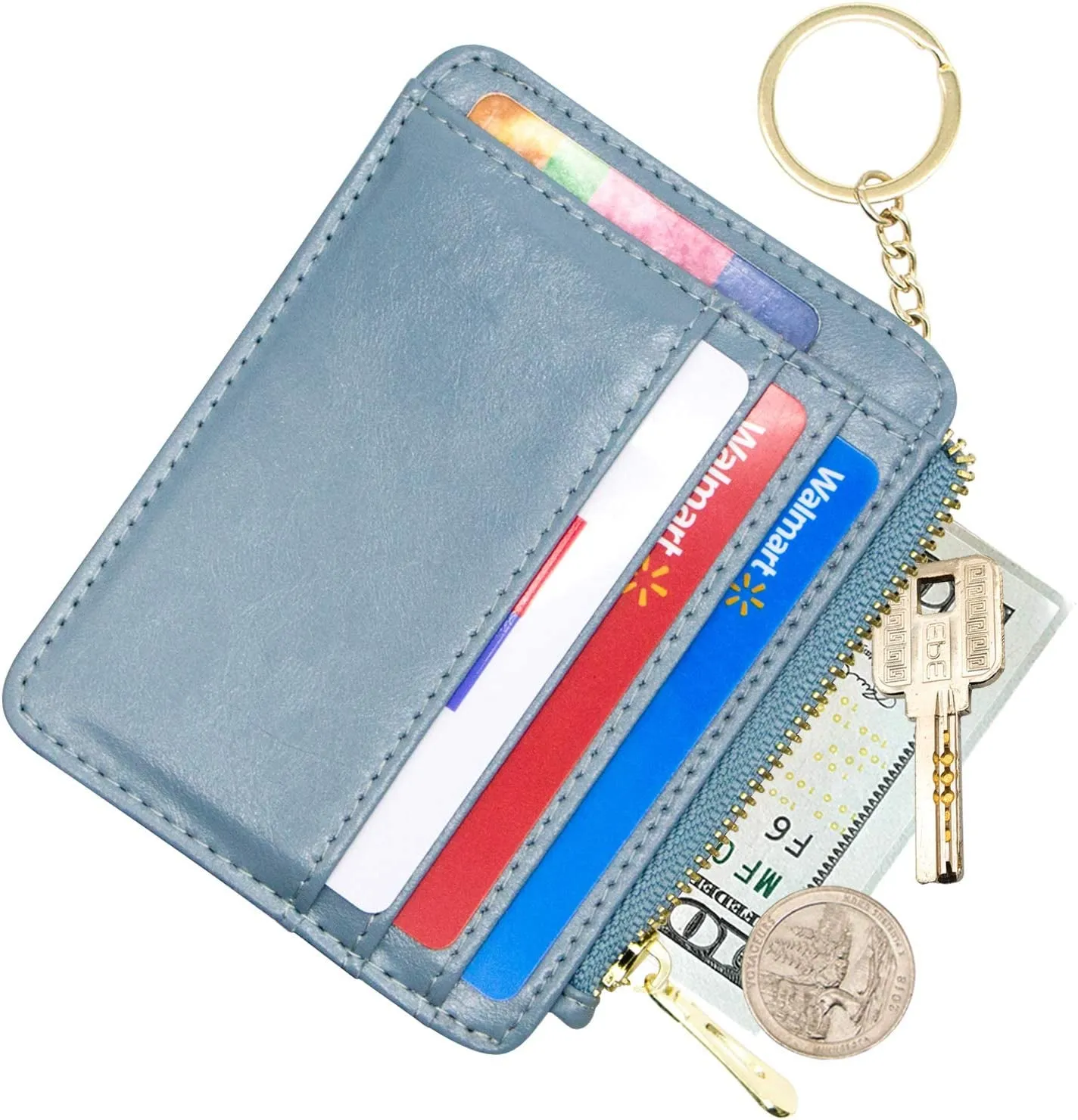 Credit Card Holder Wallet Credit Card Holder for Women Slim Wallet for Women Card Wallets for Women (Azure)