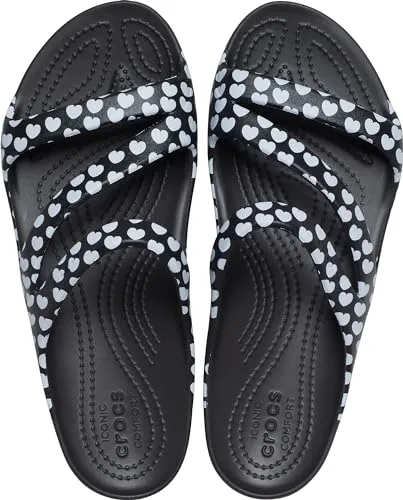 Crocs Women Black/White Stylish Lightweight Casual Sandal | Flotter Sandal | Walking Sandal | Fashion Sandal | Formal Sandal | Comfortable (VN_207577-066-W6) | Size-4