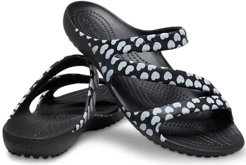 Crocs Women Black/White Stylish Lightweight Casual Sandal | Flotter Sandal | Walking Sandal | Fashion Sandal | Formal Sandal | Comfortable (VN_207577-066-W6) | Size-4