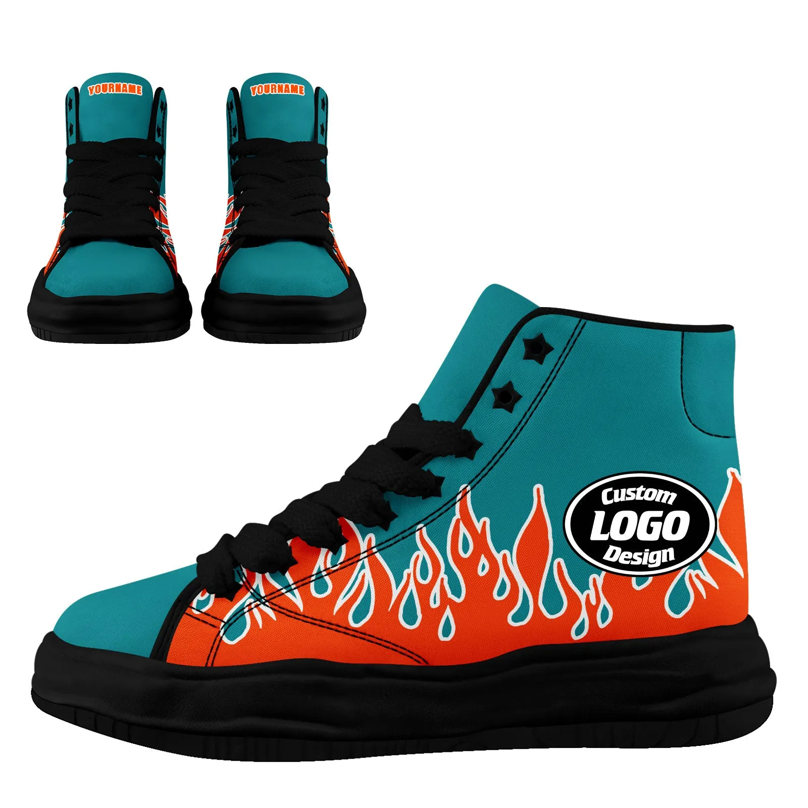 Custom Orange Green Miami Firesoul Shoes Personalized Sneaker FN039-D020272-24