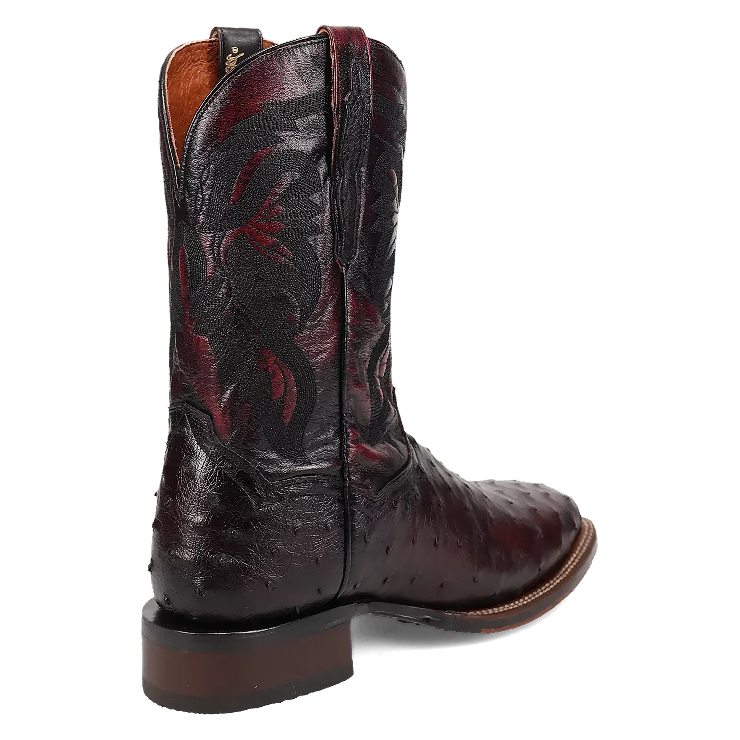 Dan Post Alamosa (Black Cherry)  - Men's Ostrich Skin Leather Cowboy Boots