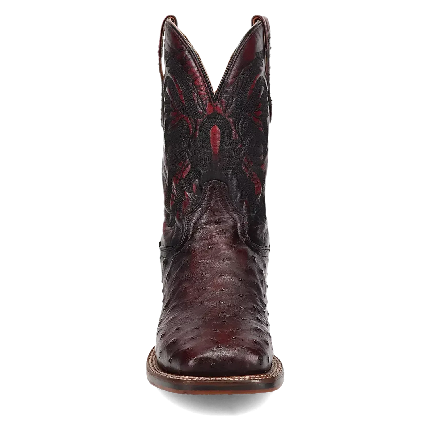 Dan Post Alamosa (Black Cherry)  - Men's Ostrich Skin Leather Cowboy Boots