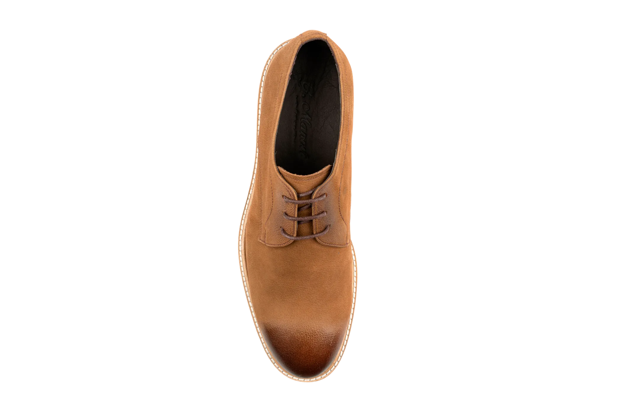 Debbano Raj Nubuck Leather Men's Derby Shoes, Derby Sneakers Plain Toe Derby with Cap Toe Effect, Derby Lace-Up, Tan  Derby Shoes, Casual Must Have