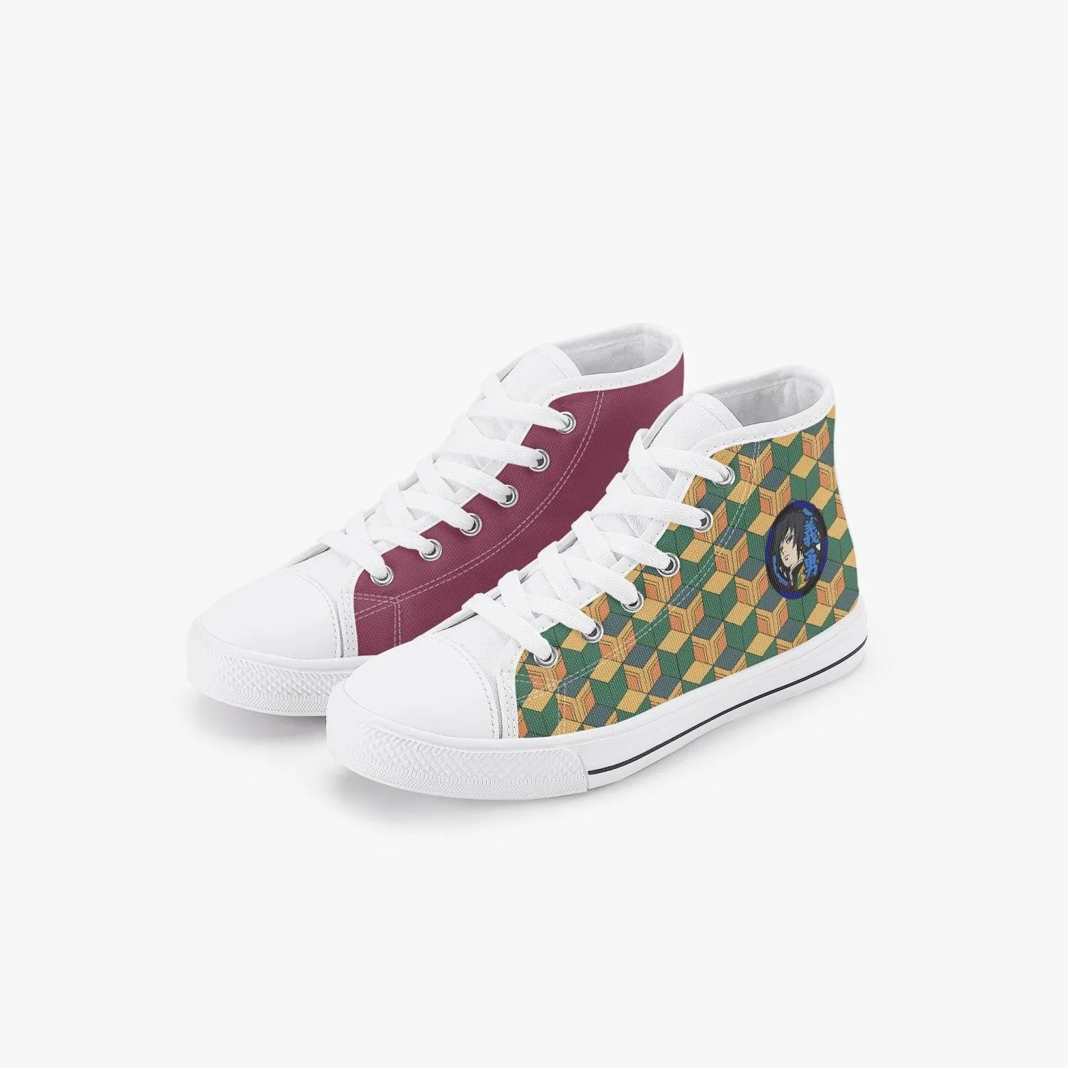 Demon Slayer Giyu Tomioka Kid’s High-Top Canvas Anime Shoes