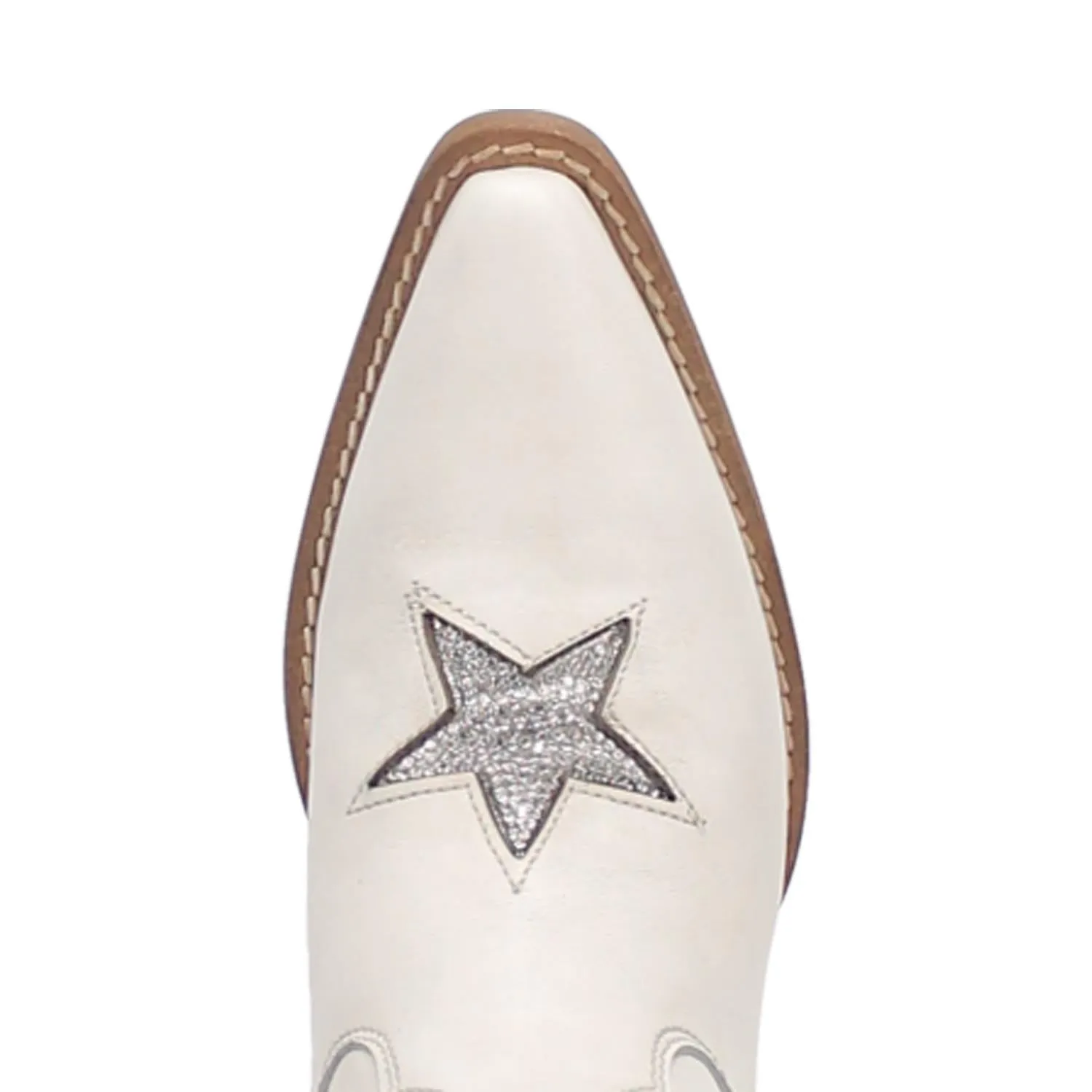 Dingo Women's Star Struck White Leather Narrow Toe Boot DI582