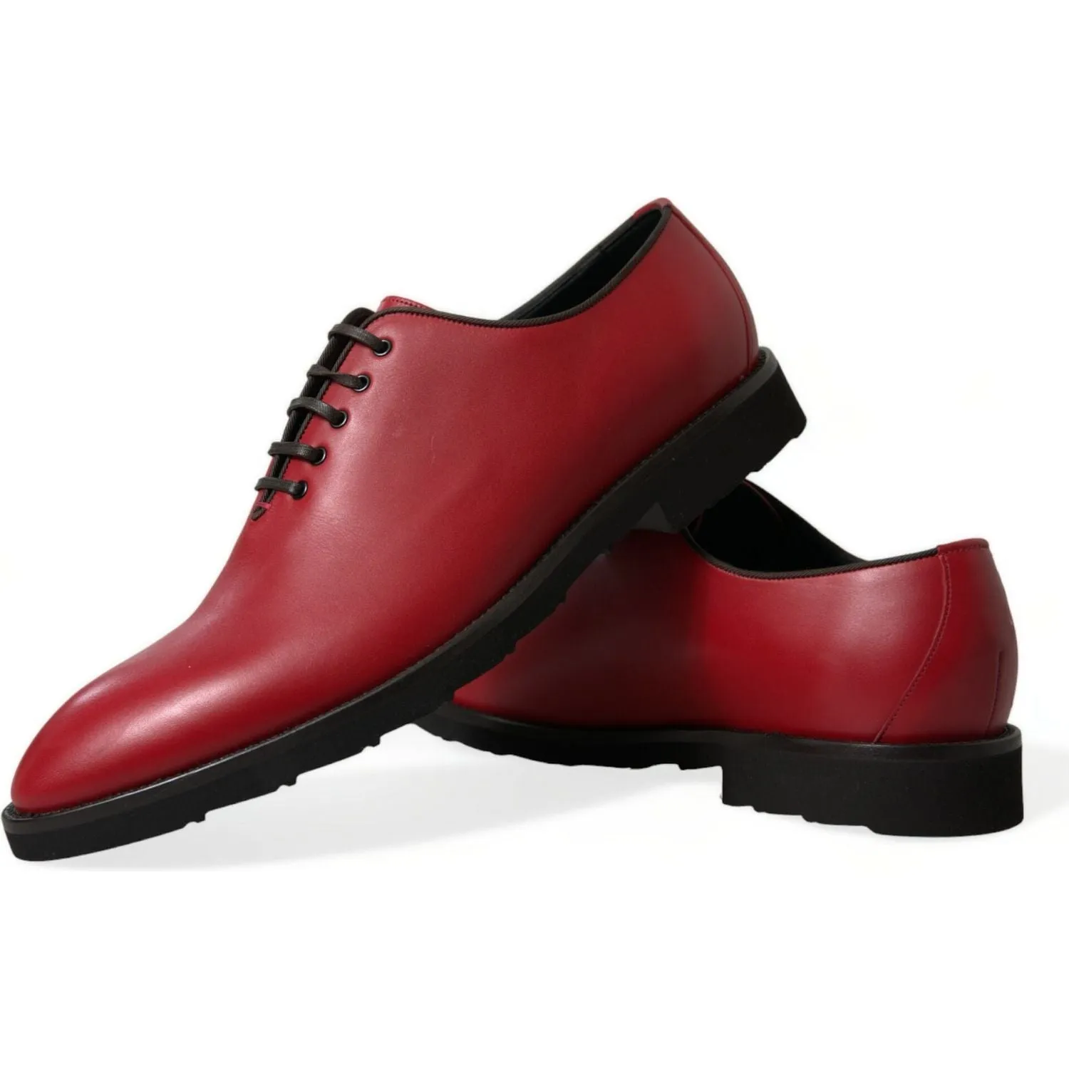 Dolce & Gabbana Elegant Red Leather Oxford Dress Shoes