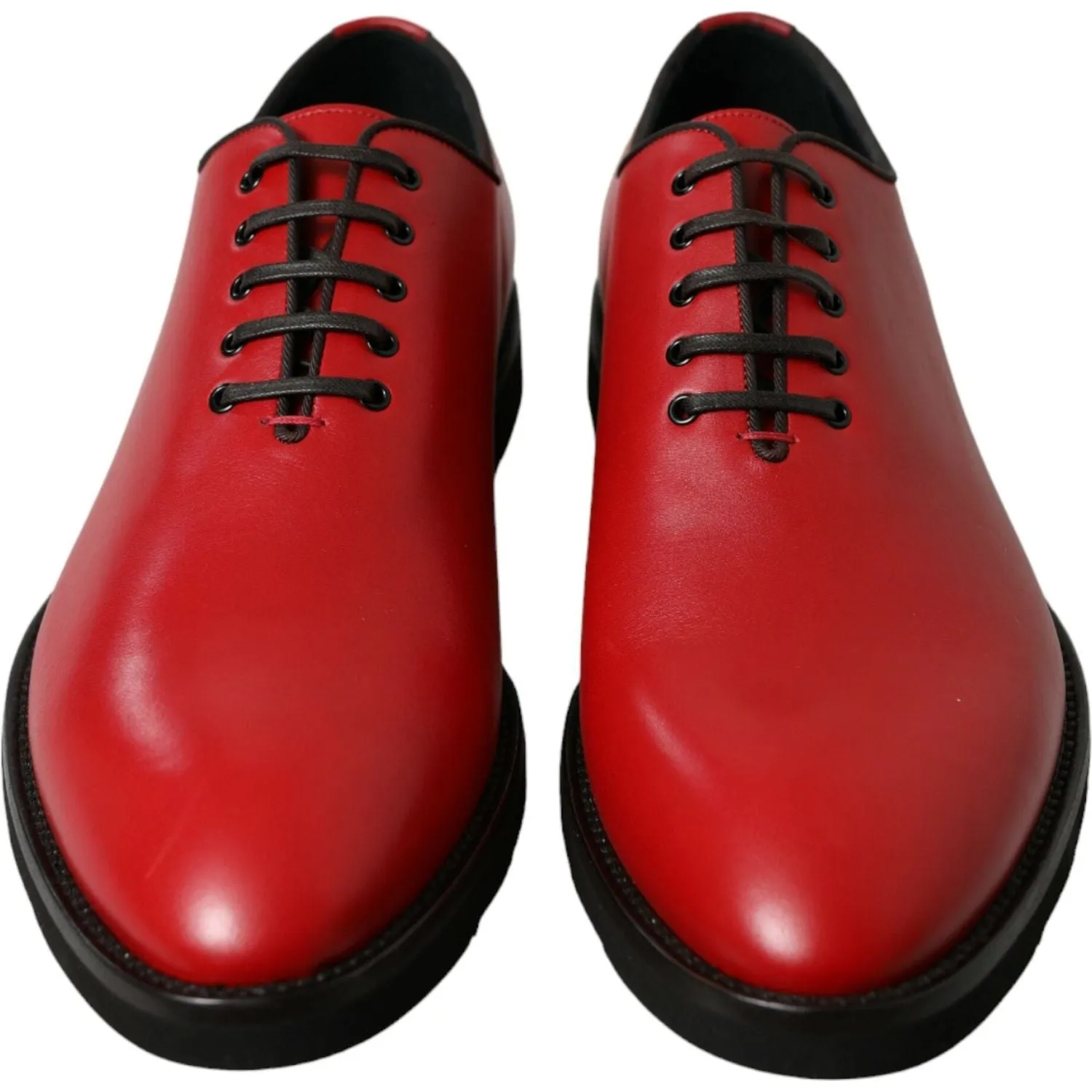 Dolce & Gabbana Elegant Red Leather Oxford Dress Shoes