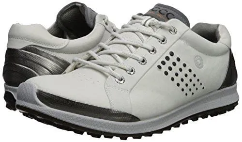 ECCO Men's Biom Hybrid 2 Hydromax Golf Shoe, White/Black, 44 Medium EU (10-10.5 US)