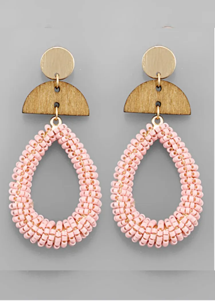 Emery Wedge Earring-Pink