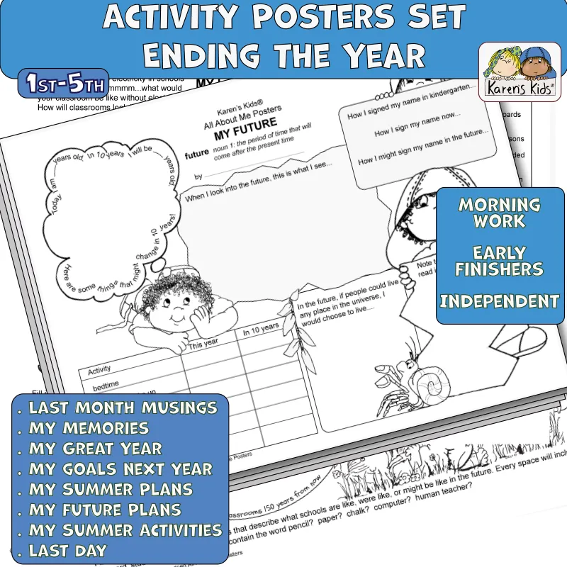 Fill-In All About Me Posters Bundle (Karen's Kids Printables)