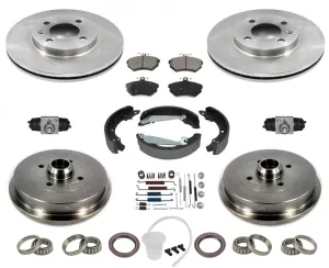 Fits 96-02 VW Cabrio Front Brake Disc Rotors Disc Pads Drums Shoes Springs 16pc