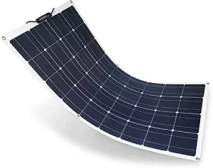 Flexible Solar Panel 100W 12V, Lightweight Bendable Mono Solar Panels Charger Off-Grid, Innovative New Strong Encapsulant for Hiking, Marine Yacht, RV, Boats, Cabin, Tent, Car, Trailer, Curve Surfaces