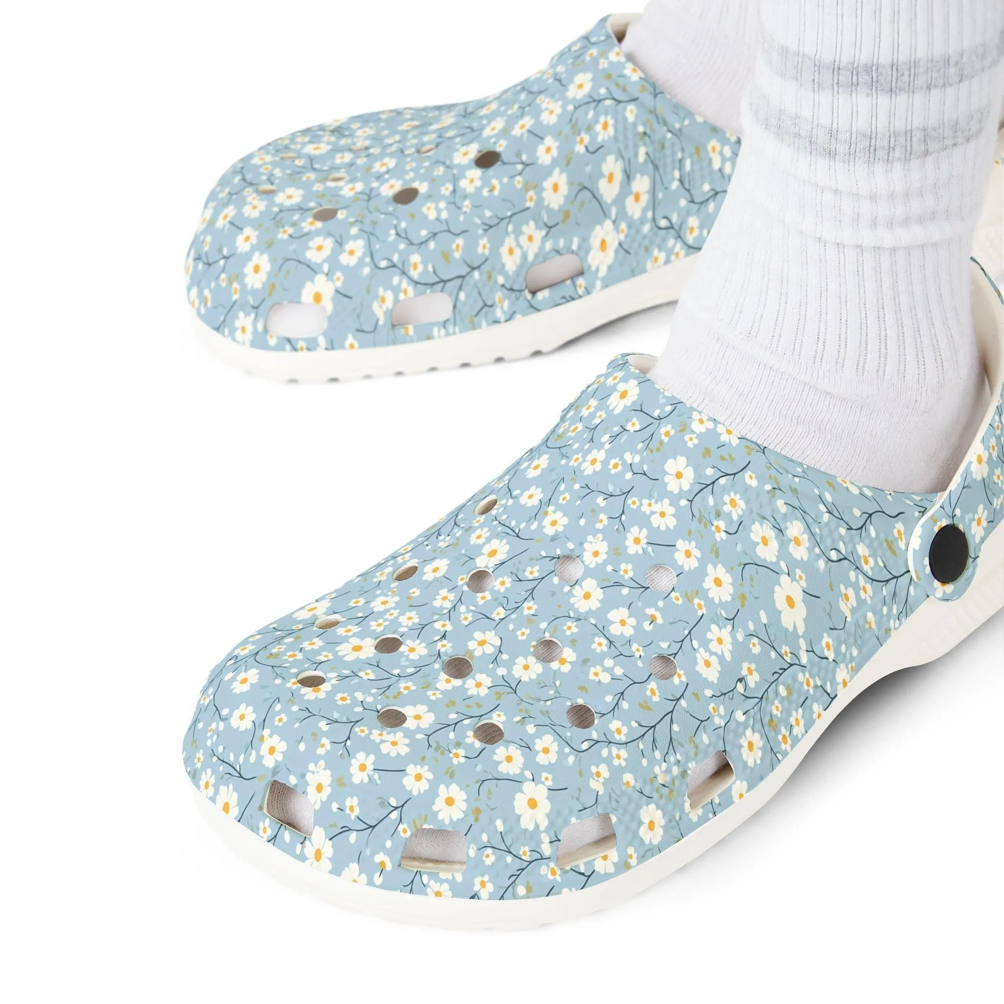 Floral EVA Foam Rubber Clogs - Comfortable Garden Footwear