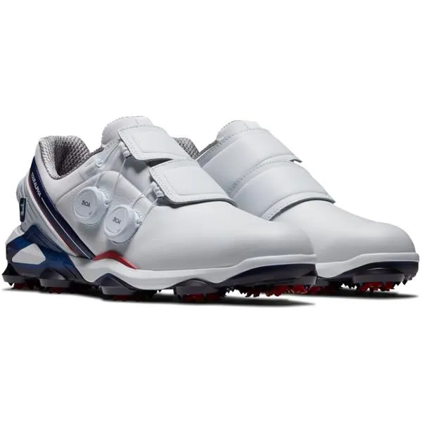 FootJoy Gents Tour Alpha Triple Boa Shoes White - Navy - Red