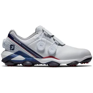 FootJoy Gents Tour Alpha Triple Boa Shoes White - Navy - Red