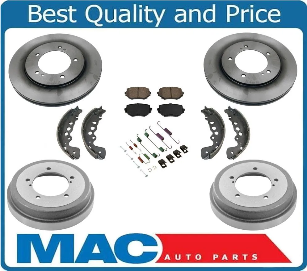 for 01-05 Grand Vitara Frt Brake Disc Rotors Pads Brake Drums Shoes Springs 7pc