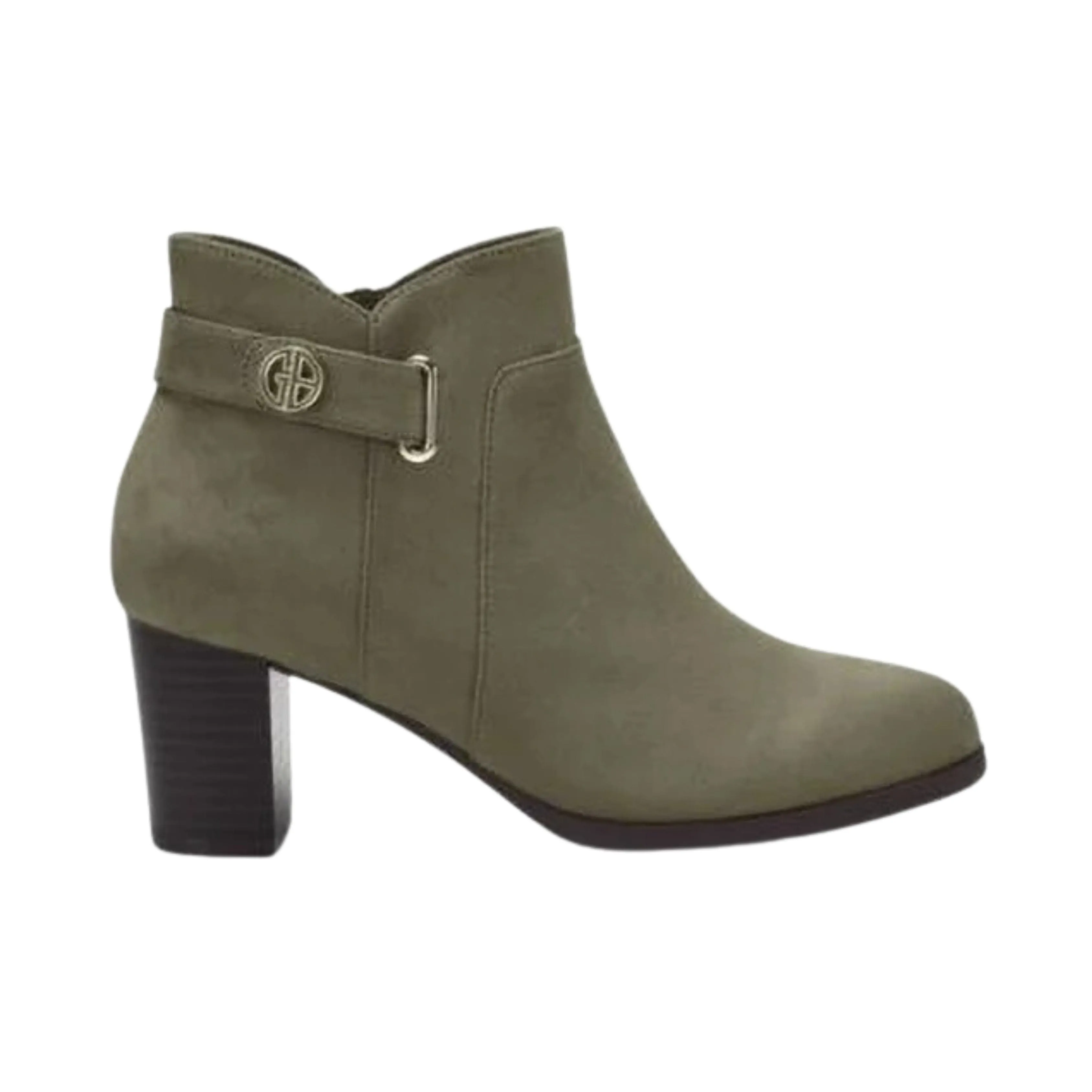 GIANI BERNINI -  Round Toe Block Heel Zip-up Booties