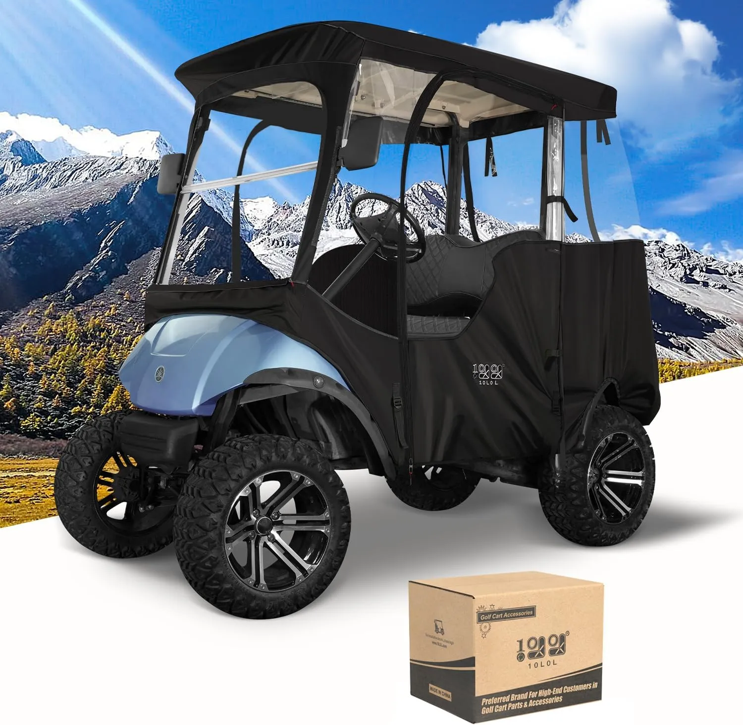 Golf Cart Cover with Door Rain Cover for Yamaha G14 G16 G22 G29 Drive 2 - 10L0L