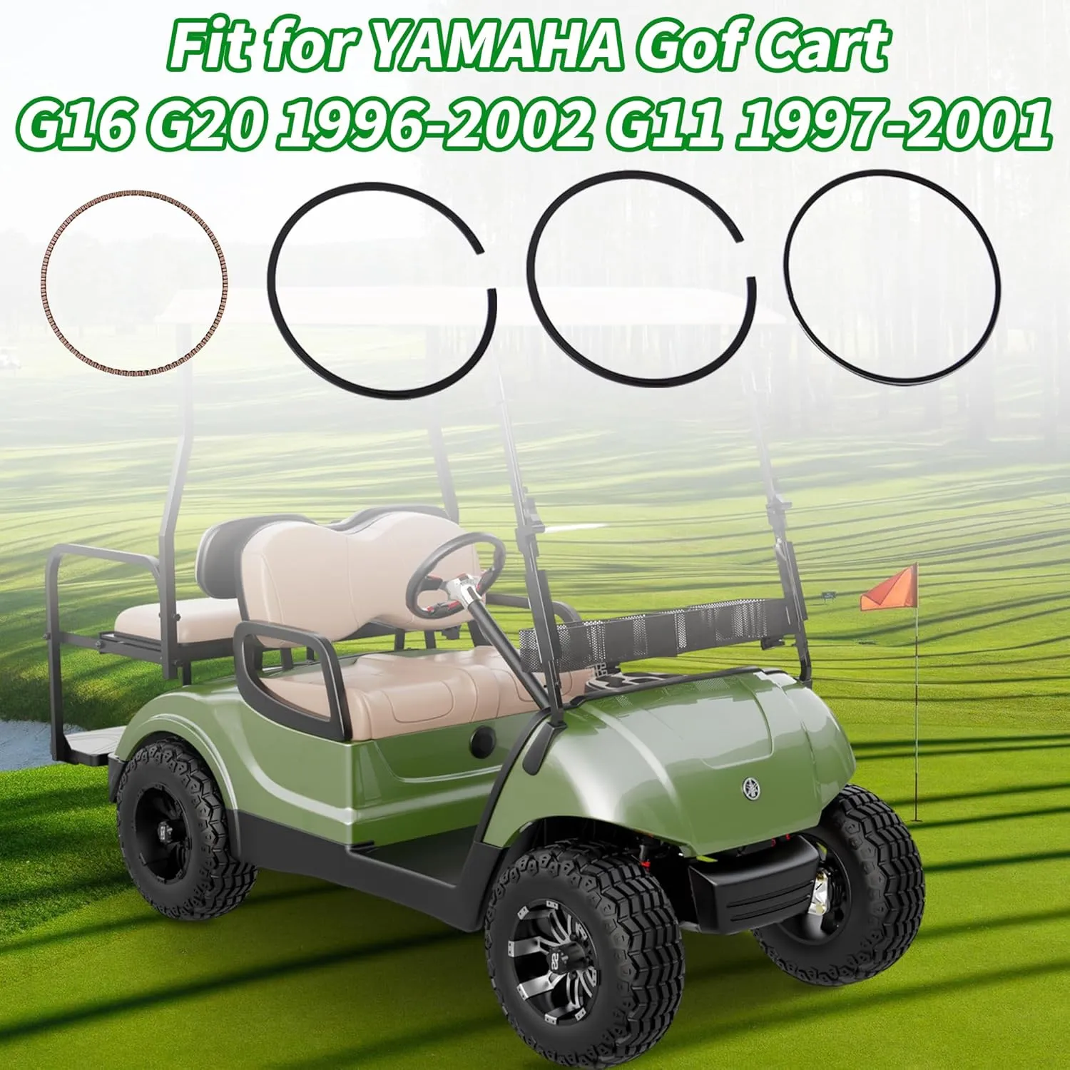 Golf Cart Engine Gaskets Seals Rings Rebuild Kit for Yamaha G16 G20 1996-2002,G11 1997-2001 - 10L0L